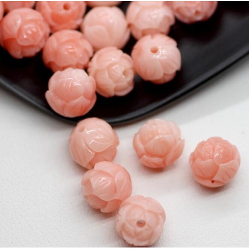 20pcs DIY necklace bracelet hand rope lotus loose beads Coral shell 10mm Buddha beads lotus diy ancient style hairpin Headdress earrings accessories